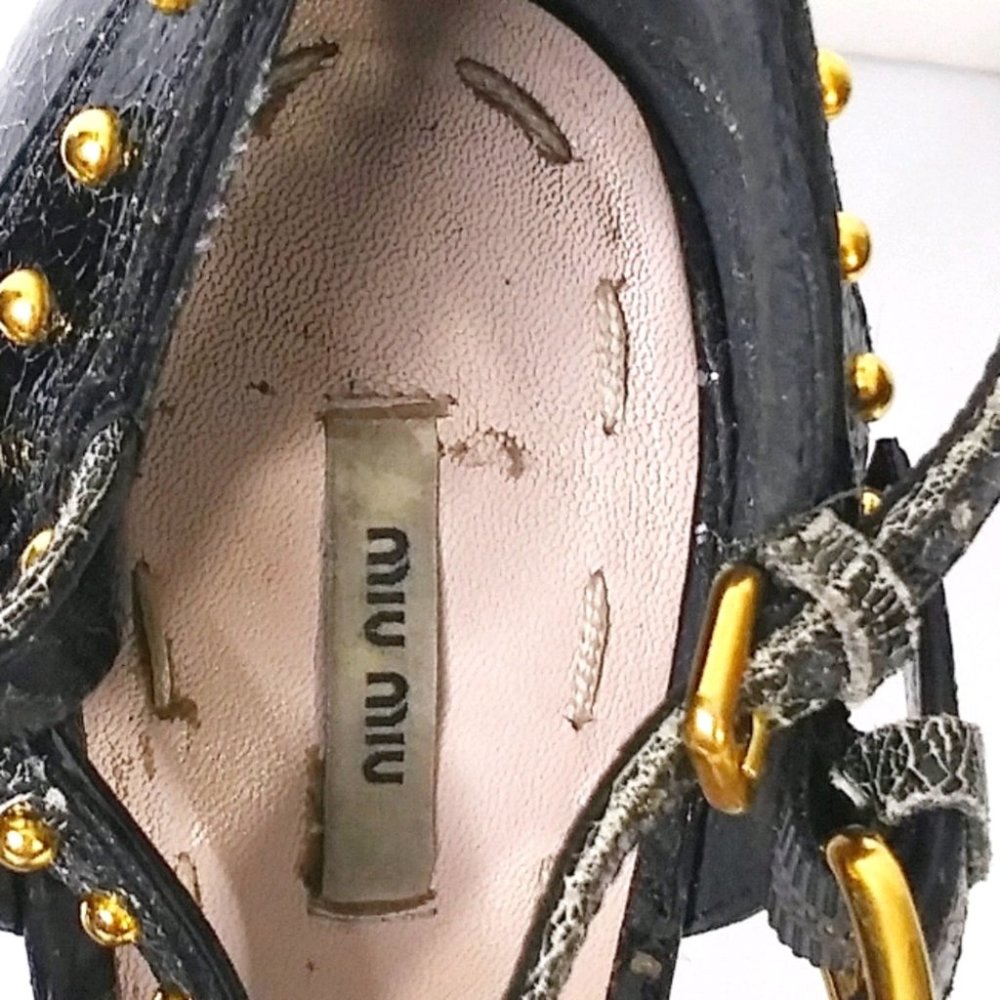 Miu Miu Black Studded Heels - Picture 13 of 16